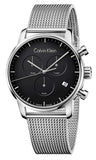 Calvin Klein K2G27121 City Chronograph Quartz Men's Watch – Black Dial & Silver Mesh Bracelet