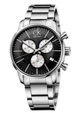 Calvin Klein K2G2714X City Chronograph Men's Watch – Black Dial & Silver Steel Strap