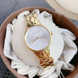 Calvin Klein K6E23546 Snake Women's Watch – Silver Dial & Yellow Gold Steel Strap