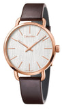 Calvin Klein K7B216G6 Even Men's Watch – Silver Dial & Brown Leather Strap