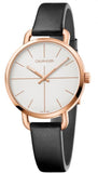 Calvin Klein K7B236C6 Even Women's Watch – White Dial & Black Leather Strap