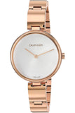 Calvin Klein K9U23646 Wavy Women's Watch – White Dial & Rose Gold Steel Strap