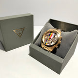 Guess Altitude Multifunction Gold Dial Gold Steel Strap Watch for Men - GW0434G1