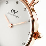 Daniel Wellington Classy St Mawes White Dial Brown Leather Strap Watch For Women - DW00100059