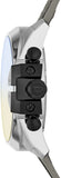 Diesel Mega Chief Chronograph Black Dial Grey Nylon Strap Watch For Men - DZ4523