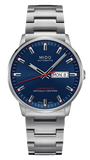 Mido M021.431.11.041.00 Commander II Automatic Chronometer Men's Watch – Blue Dial & Silver Steel Strap