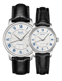 Mido Baroncelli III Automatic Silver Dial Black Leather Strap Watch For Women - M7600.4.21.4