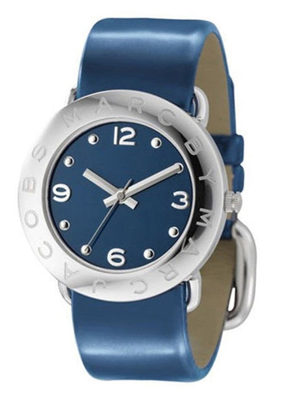Marc Jacobs Blue Dial Blue Leather Strap Watch for Women - MBM1137