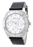 Marc Jacobs MBM1189 Blade Chronograph Women's Watch – White Dial & Black Leather Strap