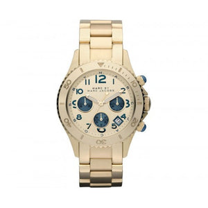 Marc Jacobs Rock Metal Chronograph Gold Dial Gold Steel Strap Watch for Men - MBM3158