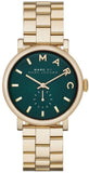 Marc Jacobs MBM3245 Baker Quartz Women’s Watch – Green Dial & Gold Steel Strap