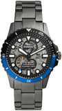 Fossil ME3201 FB-01 Automatic Skeleton Men’s Watch – Black Dial with Grey Steel Strap
