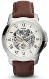 Fossil ME3099 Grant Automatic Beige Skeleton Men's Watch – Brown Leather Strap