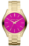 Michael Kors MK3264 Slim Runway Women's Watch – Pink Dial & Rose Gold Steel Bracelet