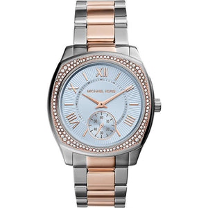 Michael Kors Bryn Quartz Blue Dial Two Tone Steel Strap Watch For Women - MK6136