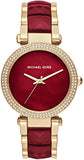 Michael Kors MK6427 Parker Women's Watch – Mother of Pearl Red Dial & Two-Tone Steel Bracelet