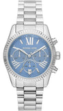 Michael Kors MK7215 Lexington Chronograph Women's Watch – Blue Dial & Silver Steel Strap