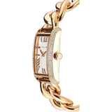 Michael Kors Emery Three Hand Silver Dial Gold Steel Strap Watch For Women - Mk7300