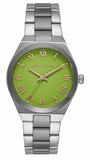 Michael Kors MK7463 Lennox Three-Hand Quartz Women's Watch – Green Dial & Silver Steel Strap