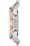 Michael Kors Lexington Chronograph Brown Dial Silver Steel Strap Watch For Men - MK8732