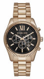 Michael Kors MK9155 Lexington Chronograph Quartz Men's Watch – Black Dial & Gold Steel Strap