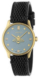 Gucci YA1265018 G-Timeless Quartz Men's Watch – Blue Dial & Black Leather Strap