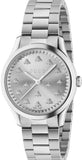 Gucci YA1265031 G-Timeless Quartz Men's Watch – Silver Dial & Silver Steel Bracelet