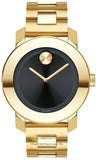 Movado 3600397 Bold Quartz Unisex Watch – Black Dial & Gold Steel Strap