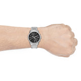 Armani Exchange Banks AX1720 Men's Chronograph Watch – Black Dial with Silver Stainless Steel Strap