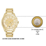 Armani Exchange Drexler AX2602 Men's Chronograph Watch – Gold Dial with Gold Stainless Steel Strap