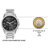 Armani Exchange Banks AX1720 Men's Chronograph Watch – Black Dial with Silver Stainless Steel Strap