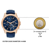 Men's Armani Exchange Banks Chronograph Watch AX1723 – Blue Dial & Blue Leather Strap