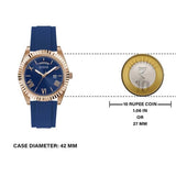 Guess GW0335G2 Connoisseur Analog Men's Watch – Blue Dial & Blue Silicone Strap