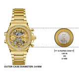 Guess GW0552L2 Fusion Chronograph Women’s Watch – Gold Dial & Gold Steel Strap