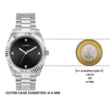 Guess Connoisseur Analog Black Dial Silver Steel Strap Watch For Men - GW0542G1