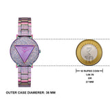 Guess Trend Diamonds Purple Dial Purple Steel Strap Watch for Women - GW0512L4