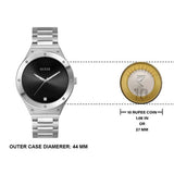 Guess Scope Black Dial Silver Steel Strap Watch for Men - GW0427G1