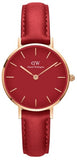 Daniel Wellington DW00100405 Petite Women's Watch – Red Dial & Red Leather Strap
