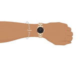 Daniel Wellington DW00100210 Iconic Link Women's Watch – Black Dial with Rose Gold Stainless Steel Bracelet