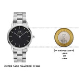 Daniel Wellington DW00100206 Iconic Link Women’s Watch – Black Dial with Silver Stainless Steel Strap