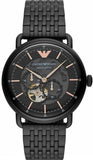 Emporio Armani AR60025 Automatic Multifunction Men's Watch – Black Dial with Black Mesh Bracelet