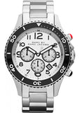 Marc Jacobs Rock Chronograph White Dial Silver Steel Strap Watch for Men - MBM5027
