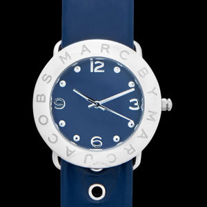 Marc Jacobs Blue Dial Blue Leather Strap Watch for Women - MBM1137