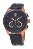 Maserati Traguardo 45mm Black Dial Watch Black Strap For Men - R8871612025