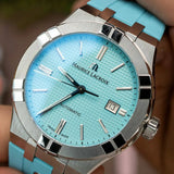 Maurice Lacroix AI6008 Aikon Automatic Men’s Watch – Sky Blue Dial & Silver Steel Strap
