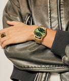 Nixon Sentry Green Dial Gold Steel Strap Watch for Men - A356-1919