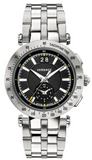 Versace VAH010016 V-Race Sport Quartz Men's Watch – Black Dial & Silver Steel Strap