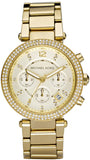 Michael Kors MK6056 Parker Quartz Women's Watch – White Dial & Gold Steel Bracelet