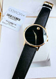 Movado 0607195 Museum Classic Quartz Men's Watch – Black Dial & Black Leather Strap