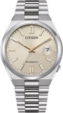 Citizen Tsuyosa NJ0151-88W Men's Automatic Watch – Oatmeal White Dial with Silver Steel Strap